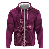 Ireland Rugby Zip Hoodie Maroon Celtic Knot Summer Paris 2024 - Wonder Print Shop