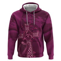 Ireland Rugby Zip Hoodie Maroon Celtic Knot Summer Paris 2024 - Wonder Print Shop