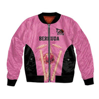 Bermuda Cricket Custom Bomber Jacket Quo Fata Ferunt Sporty - Wonder Print Shop