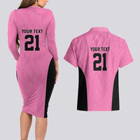 Bermuda Cricket Custom Couples Matching Long Sleeve Bodycon Dress and Hawaiian Shirt Quo Fata Ferunt Sporty - Wonder Print Shop