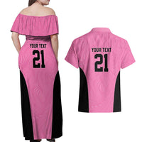Bermuda Cricket Custom Couples Matching Off Shoulder Maxi Dress and Hawaiian Shirt Quo Fata Ferunt Sporty - Wonder Print Shop
