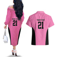 Bermuda Cricket Custom Couples Matching Off The Shoulder Long Sleeve Dress and Hawaiian Shirt Quo Fata Ferunt Sporty - Wonder Print Shop