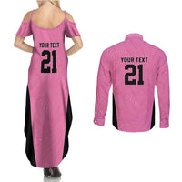 Bermuda Cricket Custom Couples Matching Summer Maxi Dress and Long Sleeve Button Shirt Quo Fata Ferunt Sporty - Wonder Print Shop