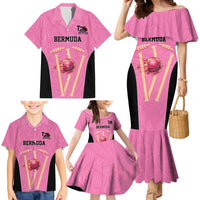 Bermuda Cricket Custom Family Matching Mermaid Dress and Hawaiian Shirt Quo Fata Ferunt Sporty - Wonder Print Shop
