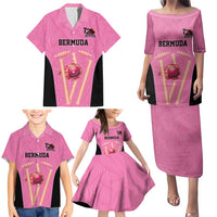 Bermuda Cricket Custom Family Matching Puletasi and Hawaiian Shirt Quo Fata Ferunt Sporty - Wonder Print Shop