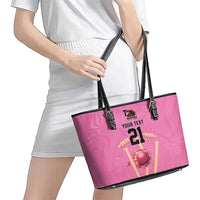 Bermuda Cricket Custom Leather Tote Bag Quo Fata Ferunt Sporty - Wonder Print Shop