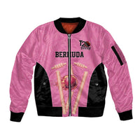 Bermuda Cricket Custom Sleeve Zip Bomber Jacket Quo Fata Ferunt Sporty - Wonder Print Shop