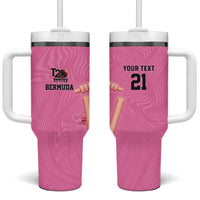 Bermuda Cricket Custom Tumbler With Handle Quo Fata Ferunt Sporty - Wonder Print Shop