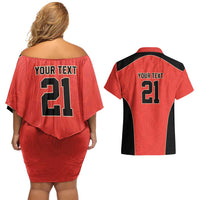 Canada Cricket Custom Couples Matching Off Shoulder Short Dress and Hawaiian Shirt Classic Maple Leaf - Wonder Print Shop