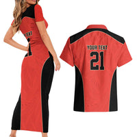 Canada Cricket Custom Couples Matching Short Sleeve Bodycon Dress and Hawaiian Shirt Classic Maple Leaf - Wonder Print Shop