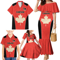 Canada Cricket Custom Family Matching Mermaid Dress and Hawaiian Shirt Classic Maple Leaf - Wonder Print Shop