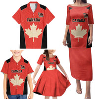 Canada Cricket Custom Family Matching Puletasi and Hawaiian Shirt Classic Maple Leaf - Wonder Print Shop