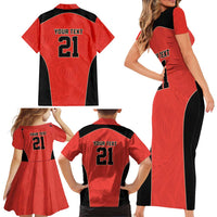 Canada Cricket Custom Family Matching Short Sleeve Bodycon Dress and Hawaiian Shirt Classic Maple Leaf - Wonder Print Shop