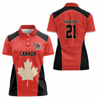 Canada Cricket Custom Women Polo Shirt Classic Maple Leaf - Wonder Print Shop