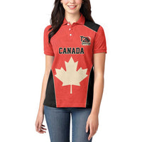 Canada Cricket Custom Women Polo Shirt Classic Maple Leaf - Wonder Print Shop
