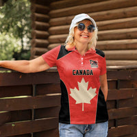Canada Cricket Custom Women Polo Shirt Classic Maple Leaf - Wonder Print Shop