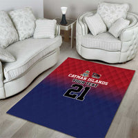 Cayman Islands Cricket Custom Area Rug Classic Coat of Arms Sporty - Wonder Print Shop