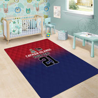 Cayman Islands Cricket Custom Area Rug Classic Coat of Arms Sporty - Wonder Print Shop