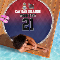 Cayman Islands Cricket Custom Beach Blanket Classic Coat of Arms Sporty - Wonder Print Shop