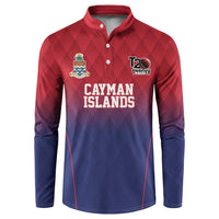 Cayman Islands Cricket Custom Button Sweatshirt Classic Coat of Arms Sporty - Wonder Print Shop