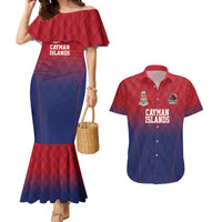 Cayman Islands Cricket Custom Couples Matching Mermaid Dress and Hawaiian Shirt Classic Coat of Arms Sporty - Wonder Print Shop