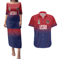 Cayman Islands Cricket Custom Couples Matching Puletasi and Hawaiian Shirt Classic Coat of Arms Sporty - Wonder Print Shop