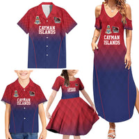 Cayman Islands Cricket Custom Family Matching Summer Maxi Dress and Hawaiian Shirt Classic Coat of Arms Sporty - Wonder Print Shop