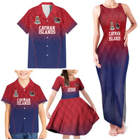 Cayman Islands Cricket Custom Family Matching Tank Maxi Dress and Hawaiian Shirt Classic Coat of Arms Sporty - Wonder Print Shop