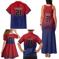 Cayman Islands Cricket Custom Family Matching Tank Maxi Dress and Hawaiian Shirt Classic Coat of Arms Sporty - Wonder Print Shop