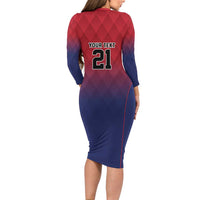 Cayman Islands Cricket Custom Long Sleeve Bodycon Dress Classic Coat of Arms Sporty - Wonder Print Shop