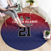 Cayman Islands Cricket Custom Round Carpet Classic Coat of Arms Sporty - Wonder Print Shop
