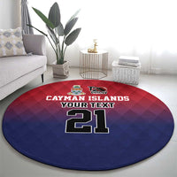 Cayman Islands Cricket Custom Round Carpet Classic Coat of Arms Sporty - Wonder Print Shop