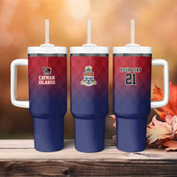 Cayman Islands Cricket Custom Tumbler With Handle Classic Coat of Arms Sporty - Wonder Print Shop