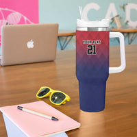 Cayman Islands Cricket Custom Tumbler With Handle Classic Coat of Arms Sporty - Wonder Print Shop