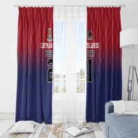 Cayman Islands Cricket Custom Window Curtain Classic Coat of Arms Sporty - Wonder Print Shop
