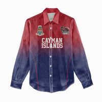 Cayman Islands Cricket Custom Women Casual Shirt Classic Coat of Arms Sporty - Wonder Print Shop