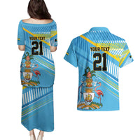 The Bahamas Cricket Custom Couples Matching Puletasi and Hawaiian Shirt Marlin Flamingo Come On Bahamian - Wonder Print Shop