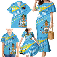 The Bahamas Cricket Custom Family Matching Mermaid Dress and Hawaiian Shirt Marlin Flamingo Come On Bahamian - Wonder Print Shop
