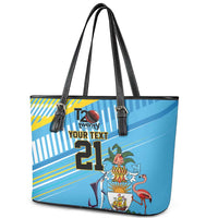 The Bahamas Cricket Custom Leather Tote Bag Marlin Flamingo Come On Bahamian - Wonder Print Shop