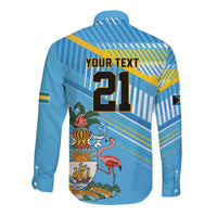 The Bahamas Cricket Custom Long Sleeve Button Shirt Marlin Flamingo Come On Bahamian - Wonder Print Shop