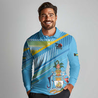 The Bahamas Cricket Custom Long Sleeve Polo Shirt Marlin Flamingo Come On Bahamian - Wonder Print Shop