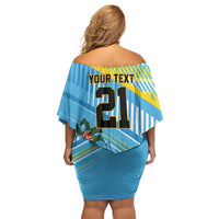 The Bahamas Cricket Custom Off Shoulder Short Dress Marlin Flamingo Come On Bahamian - Wonder Print Shop