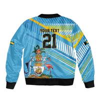 The Bahamas Cricket Custom Sleeve Zip Bomber Jacket Marlin Flamingo Come On Bahamian - Wonder Print Shop
