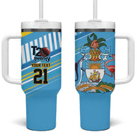The Bahamas Cricket Custom Tumbler With Handle Marlin Flamingo Come On Bahamian - Wonder Print Shop