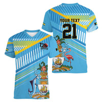 The Bahamas Cricket Custom Women V-Neck T-Shirt Marlin Flamingo Come On Bahamian - Wonder Print Shop