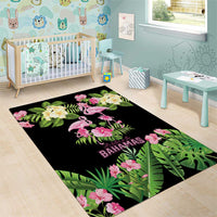 The Bahamas Flamingo Area Rug Bahamian Tropical Flowers - Wonder Print Shop