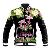 The Bahamas Flamingo Baseball Jacket Bahamian Tropical Flowers - Wonder Print Shop