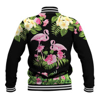 The Bahamas Flamingo Baseball Jacket Bahamian Tropical Flowers - Wonder Print Shop