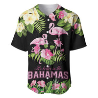 The Bahamas Flamingo Baseball Jersey Bahamian Tropical Flowers - Wonder Print Shop
