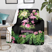 The Bahamas Flamingo Blanket Bahamian Tropical Flowers - Wonder Print Shop